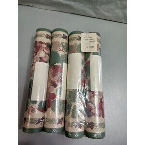 Burgundy Floral Border 10 Yards‎